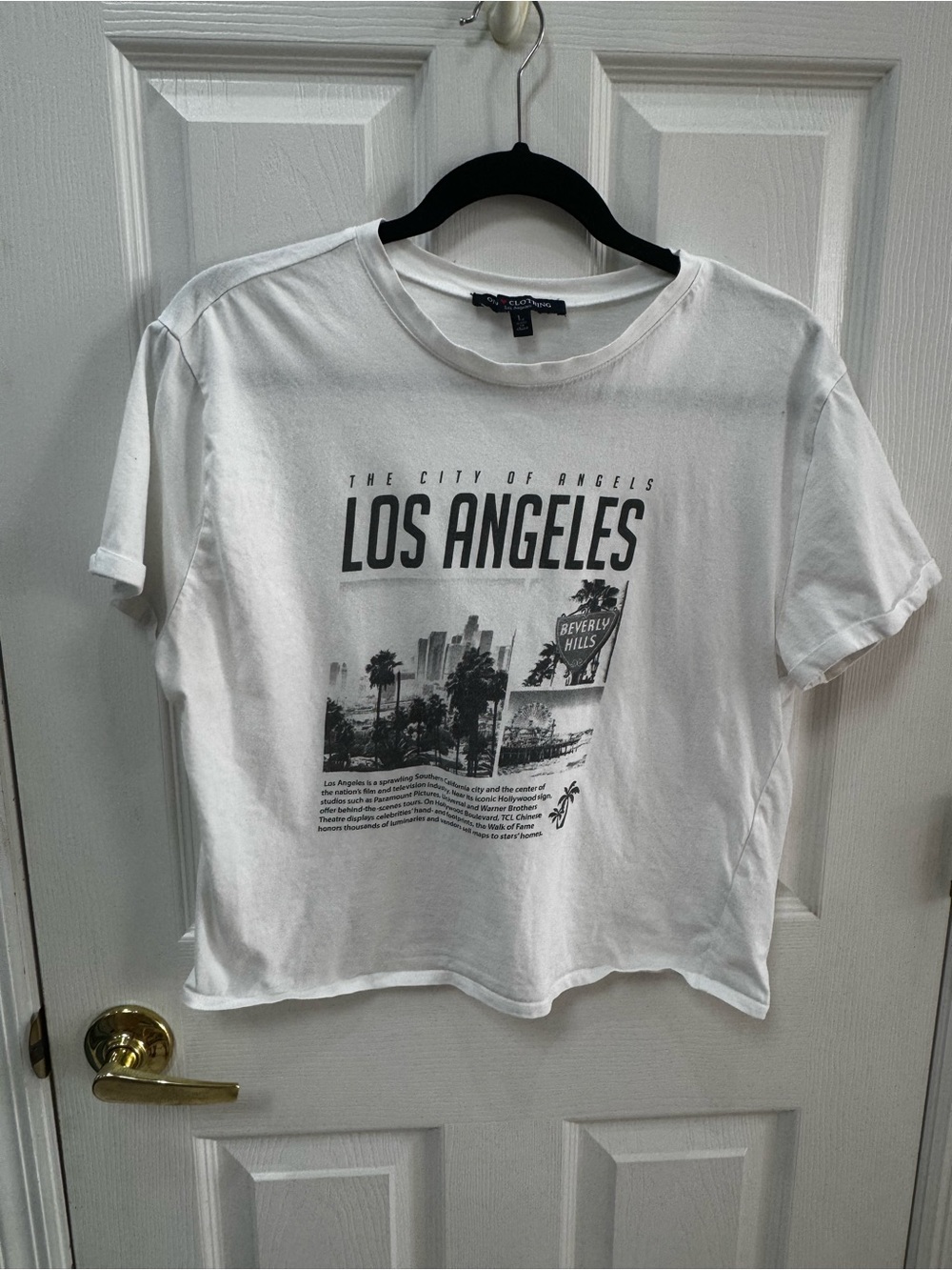 Los Angeles Graphic Crop Tee - White